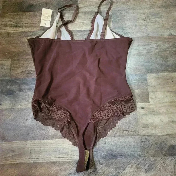 NWT Popilush Dark Brown Lace Shapewear Bodysuit Corset Top Size XXL - Picture 9 of 10